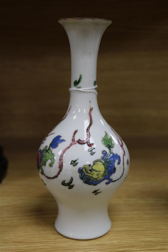 A Chinese 19th century bottle vase height 20.5cm